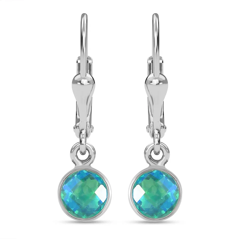 Pfau Triplette Quarz Ohrringe, 925 Silber platiniert ca. 1.94 ct