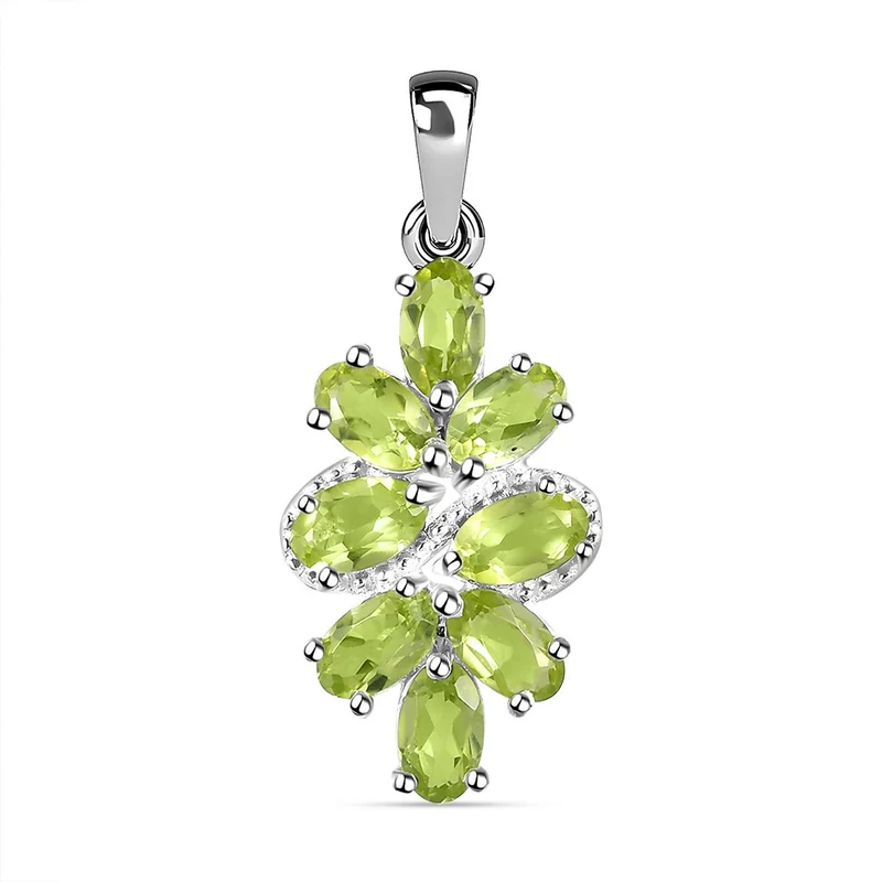 Peridot Anhänger 925 Silber ca. 1,98 ct