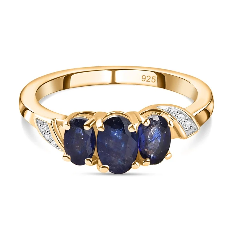 Masoala Saphir (Fissure gefüllt)-Ring, 925 Silber vergoldet ca. 1.57 ct