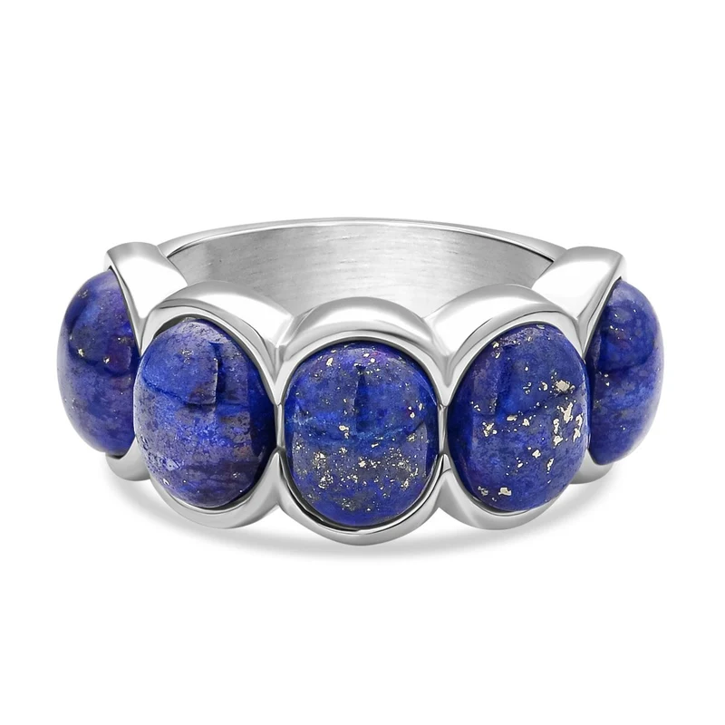 Lapislazuli-Ring, reiner Edelstahl ca. 5.00 ct