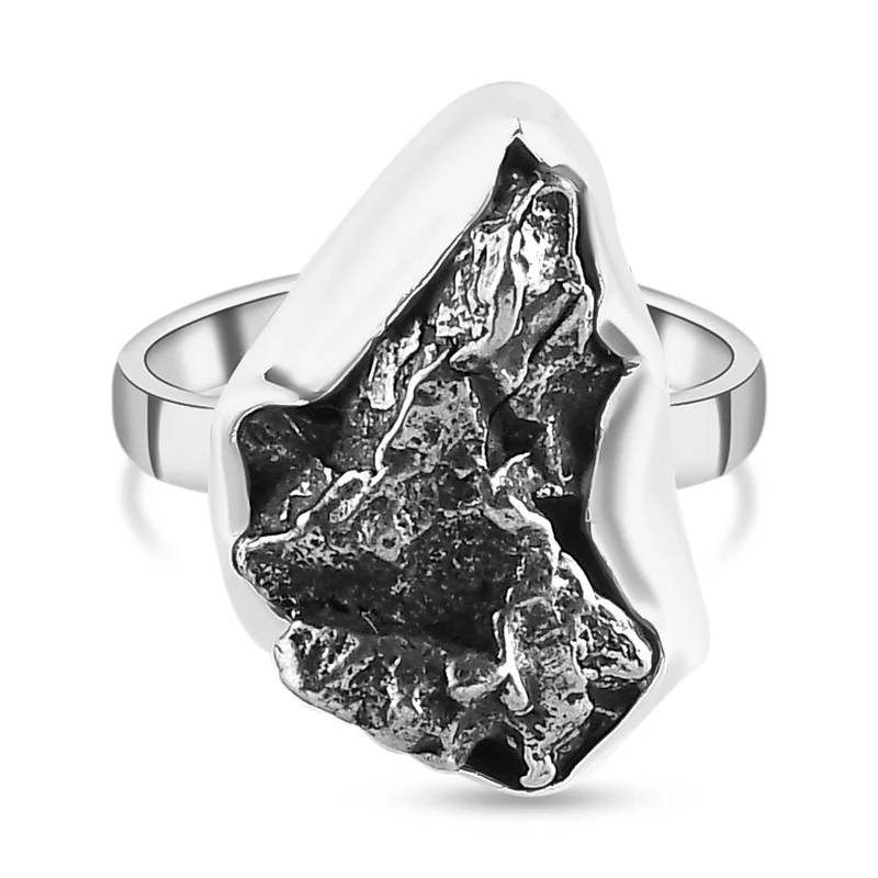 Meteorit-Ring, 925 Silber ca. 14,45 ct