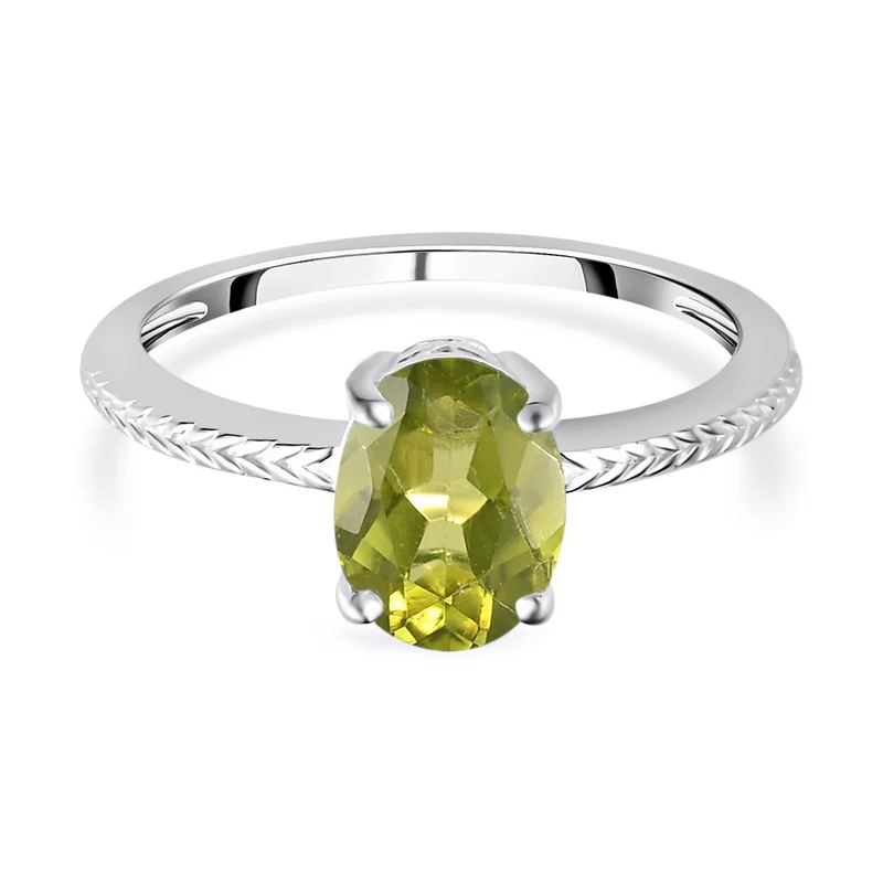 Peridot-Ring, 925 Silber ca. 1,28 ct