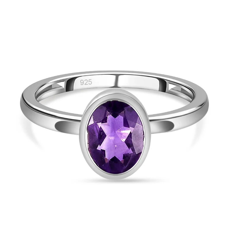 Afrikanischer Amethyst Ring, 925 Silber ca. 1,10 ct
