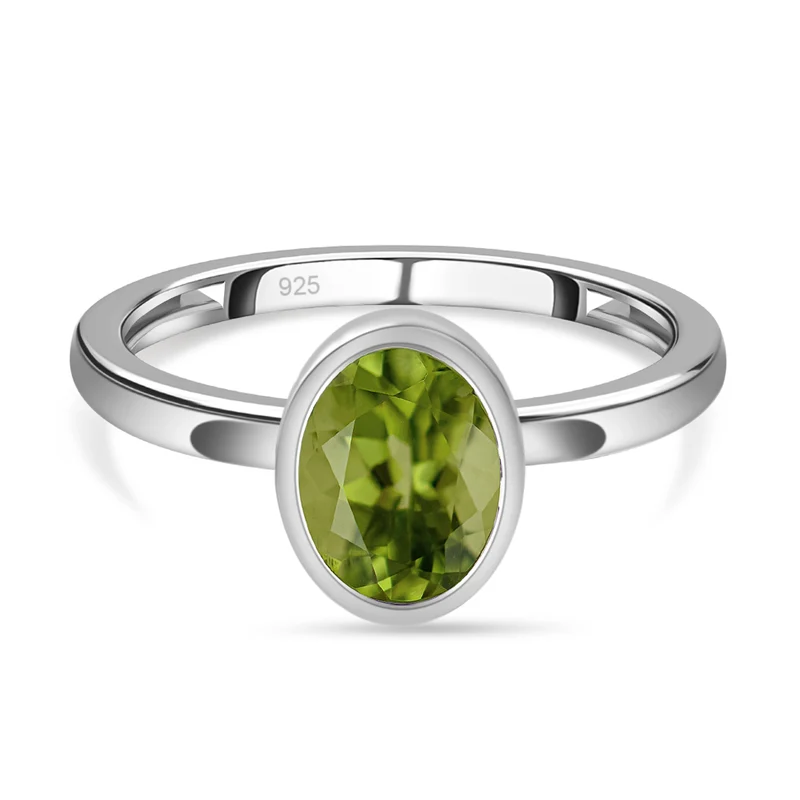 Peridot Ring, 925 Silber ca. 1,31 ct
