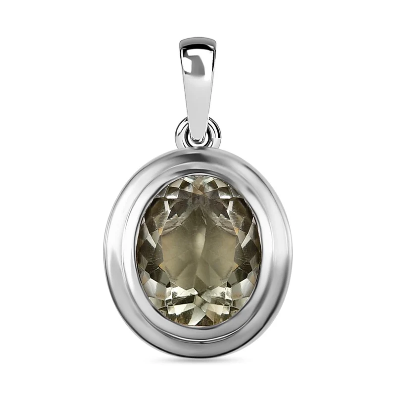 Prasiolith-Anhänger, Messing platiniert ca. 3,19 ct
