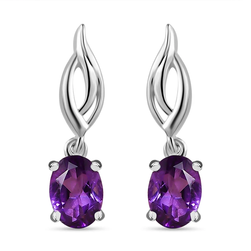 Afrikanische Amethyst Ohrringe, 925 Silber ca. 1,40 ct