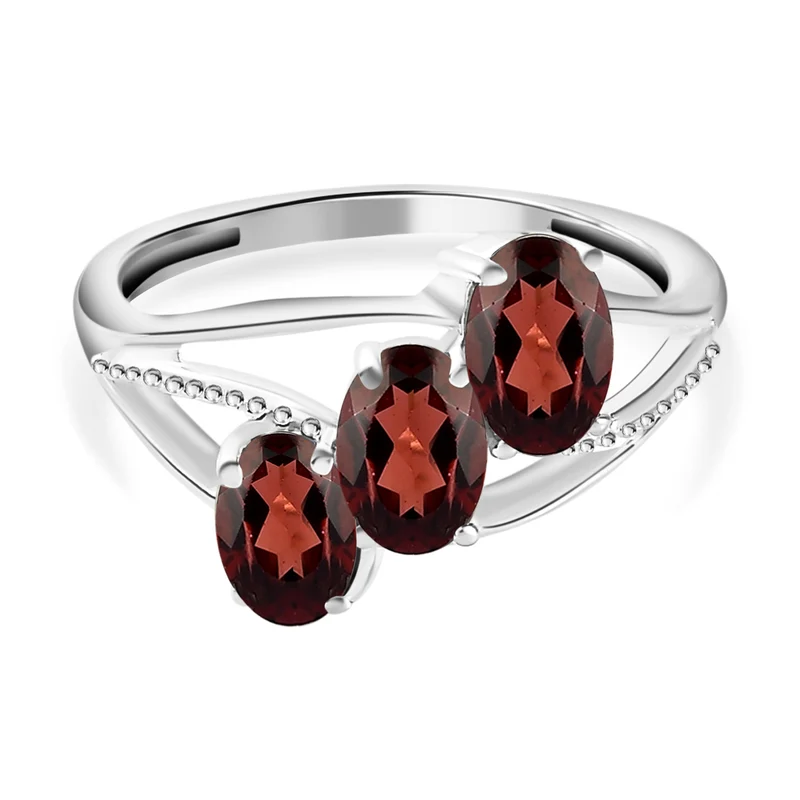 Roter Granat Ring, 925 Silber ca. 1,44 ct