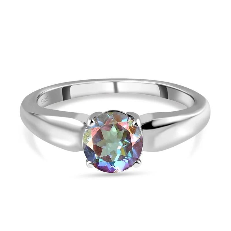 Merkur mystischer Topas Ring, 925 Silber platiniert ca. 1.11 ct