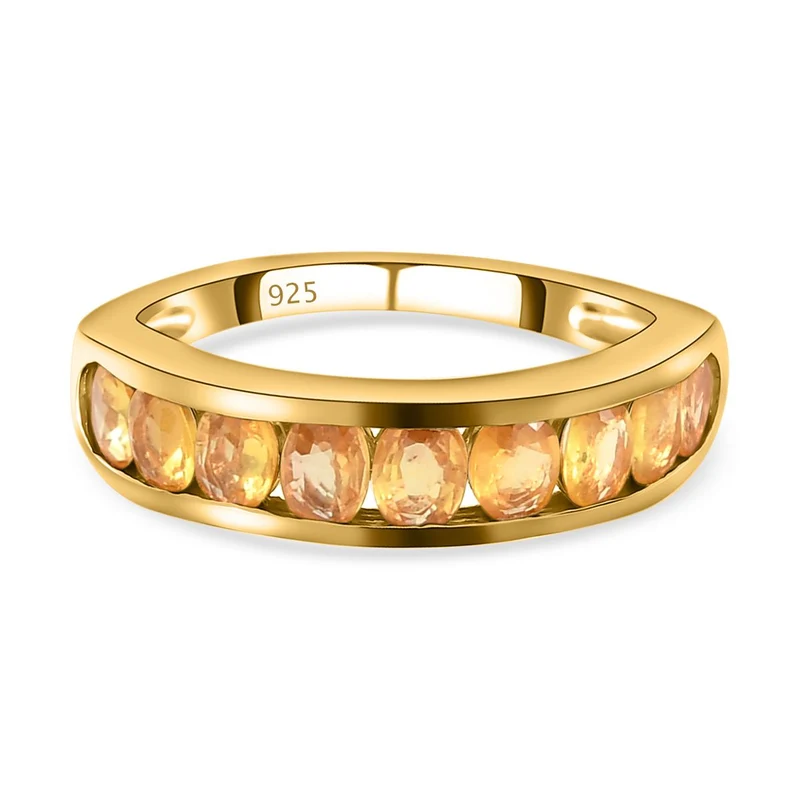 Gelber Saphir-Ring, 925 Silber vergoldet ca. 1.83 ct