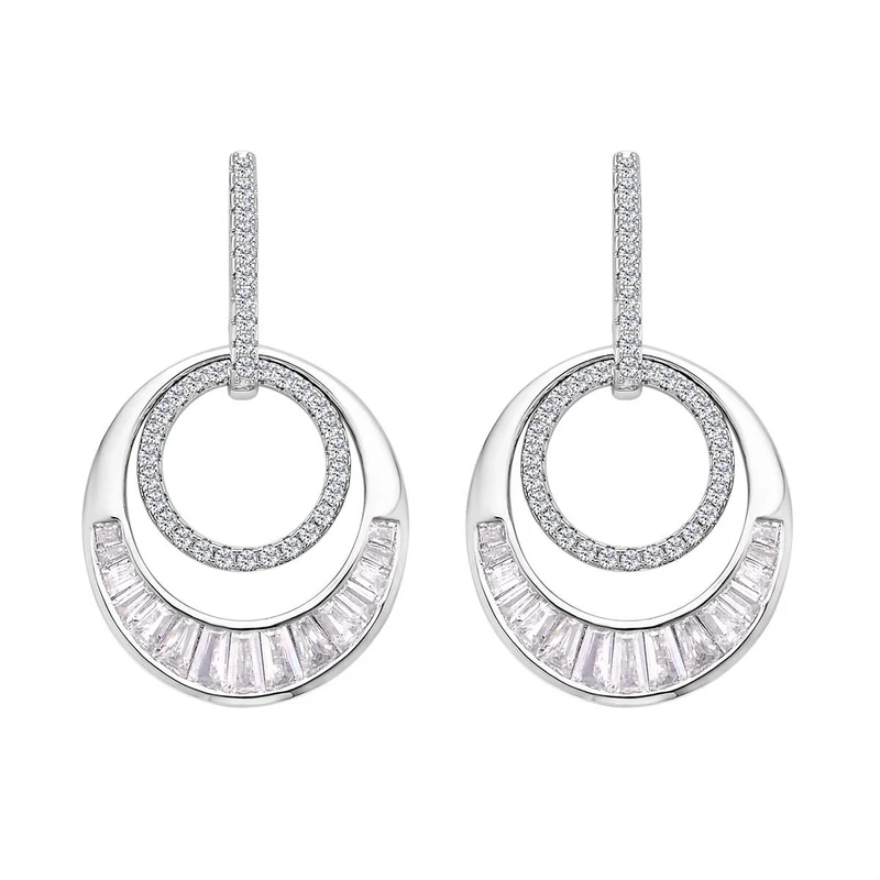 Weiße Zirkonia-Ohrringe, reines Messing ca. 6.39 ct