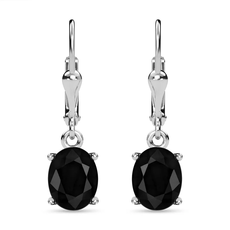Elite Schungit Ohrringe, 925 Silber platiniert ca. 2.29 ct