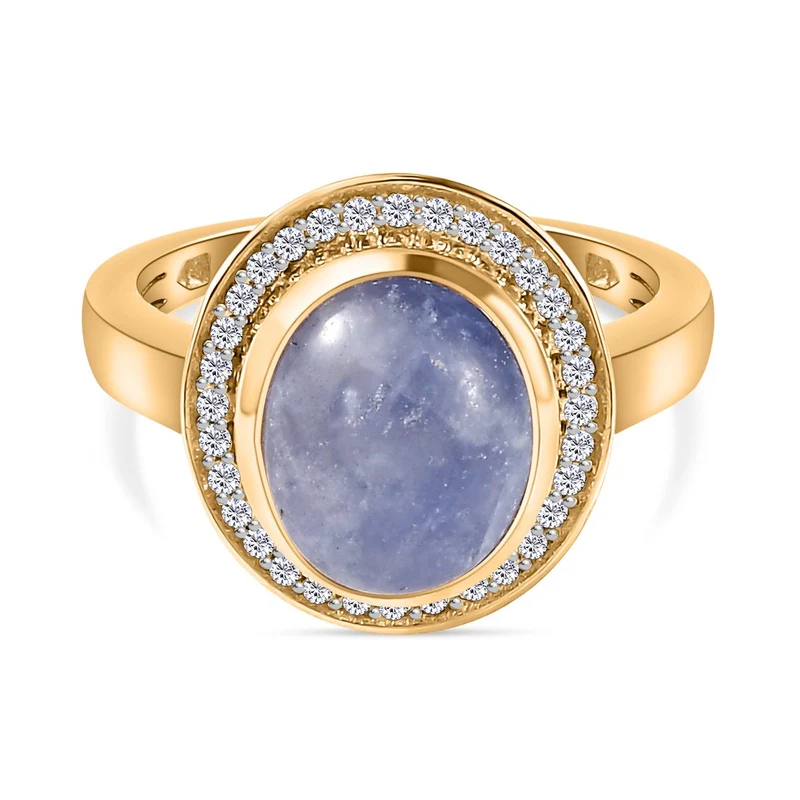 Natürlicher Hackmanit und weißer Zirkon-Ring, 925 Silber Gelbgold Vermeil (Größe 20.00) ca. 3,49 ct