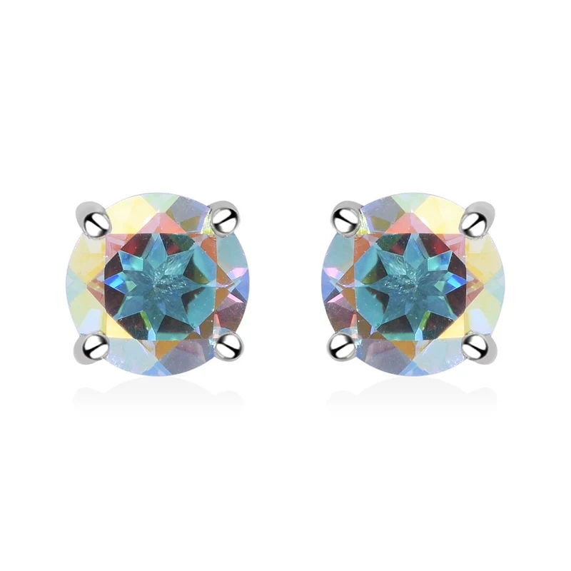 Merkur mystische Topas Ohrringe, 925 Silber platiniert ca. 1.96 ct