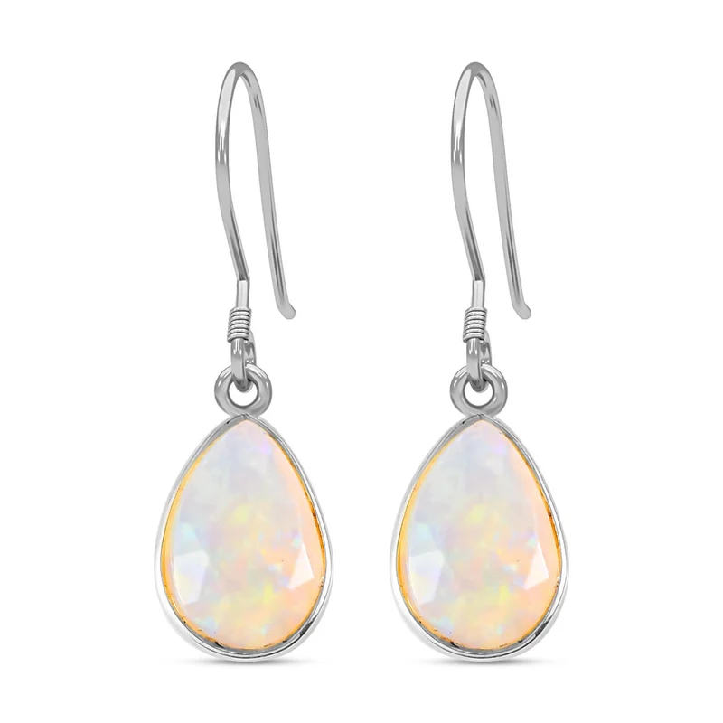 Natürliche, äthiopische Welo Opal Ohrringe, 925 Silber ca. 2.75 ct