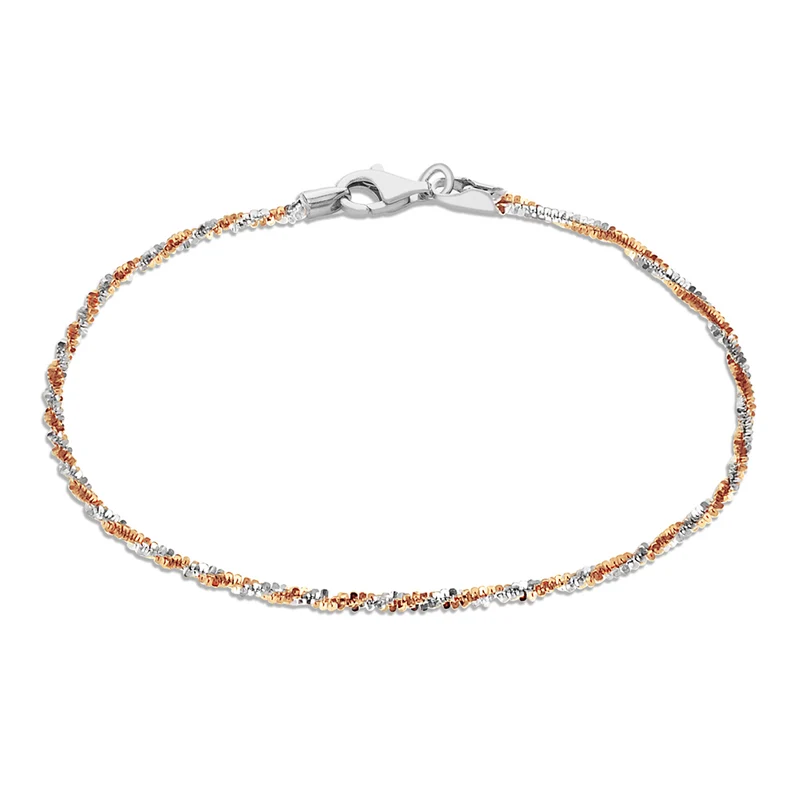 CLOSE OUT DEAL Bicolor-Armband, ca. 19 cm, 925 Silber Zweifarbige Beschichtung