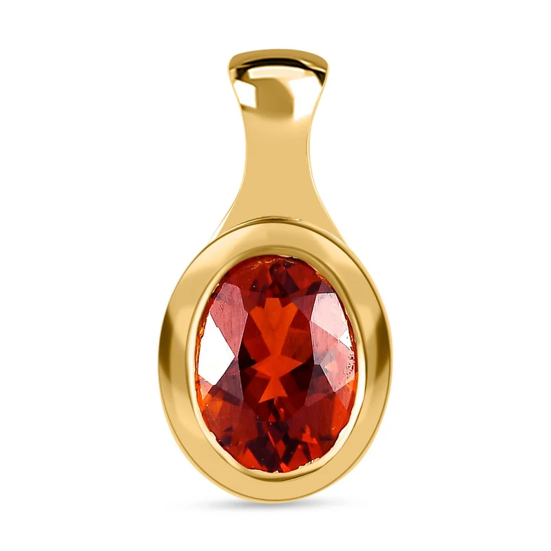 Kirsch Citrin Anhänger, 925 Silber Gelbgold Vermeil ca. 1,60 ct