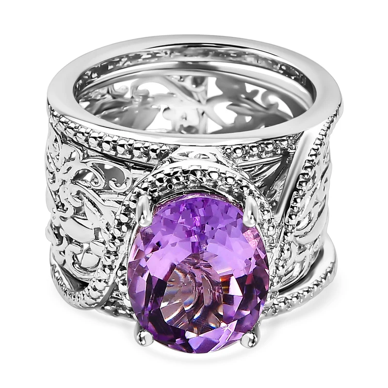Mashamba Amethyst Ring, platiniert, ca. 4.39 ct