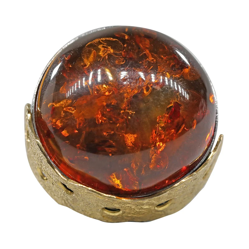 Natürlicher, baltischer Bernstein Ring, 925 Silber ca. 21.25 ct