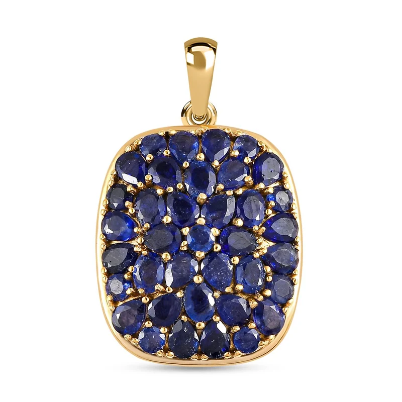 Masoala Saphir (Fissure gefüllt) Anhänger, 925 Silber vergoldet ca. 8.05 ct