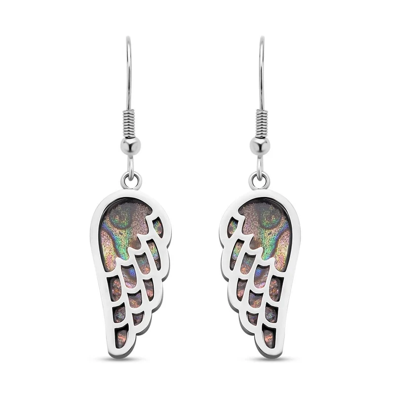 Abalone Muschel Ohrringe, Edelstahl emailliert ca. 8.00 ct