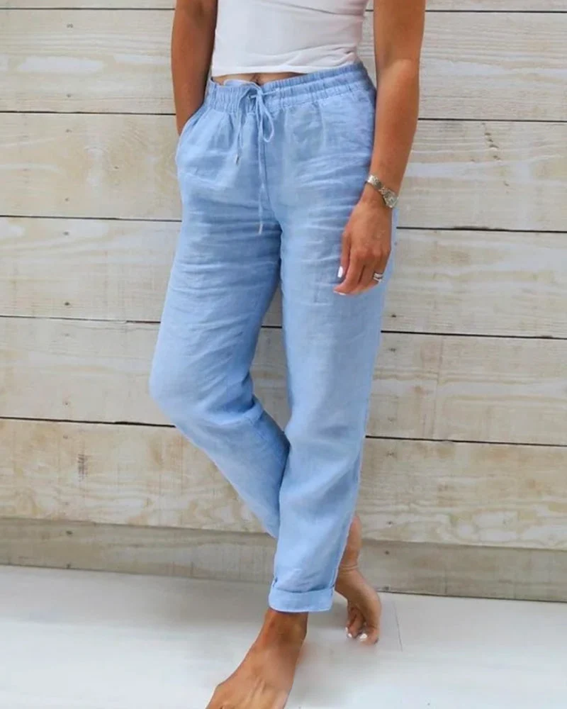 Damen Freizeithose Mit Kordelzug | Cropped