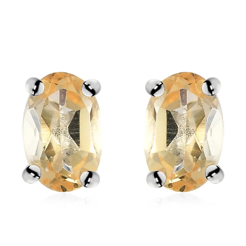 Citrin Ohrringe, 925 Silber ca. 0,92 ct