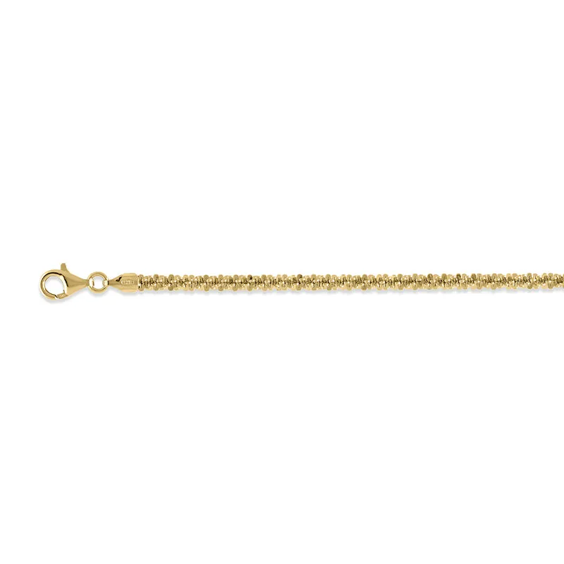 Italienische Funkelkette, ca. 56 cm, 925 Silber vergoldet ca. 13,71g