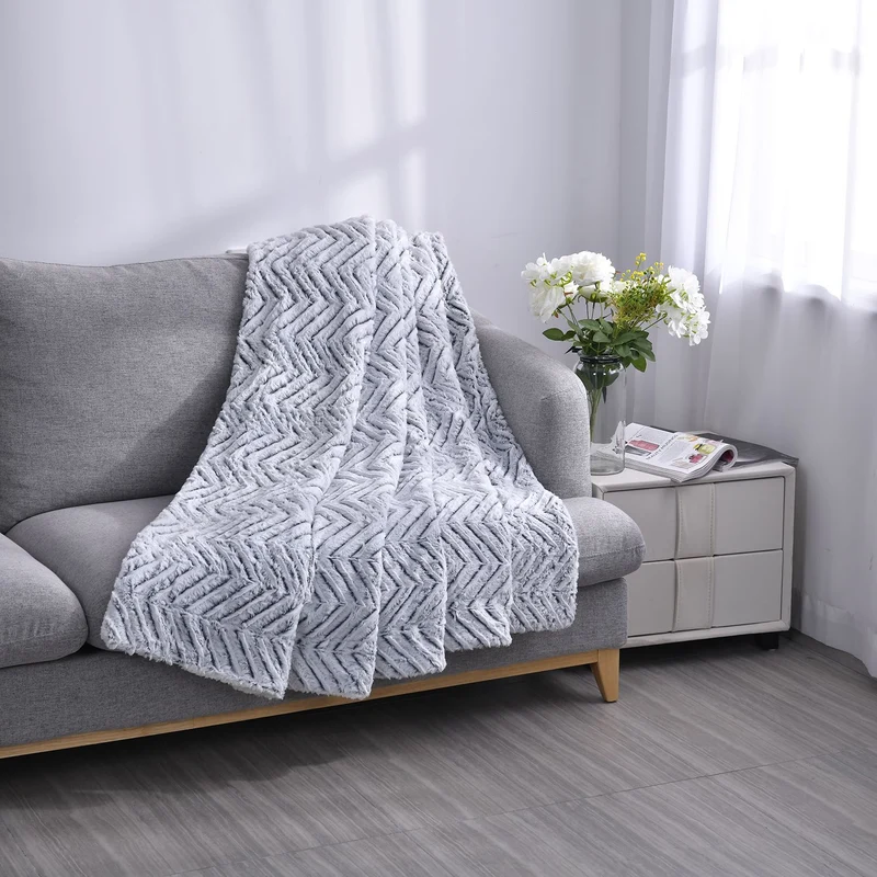 Doppelschichtige Kunstfell Sherpadecke, 150x200cm weiß