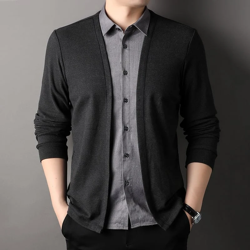 TwinLayer – Smarter Kragen Strick-Cardigan