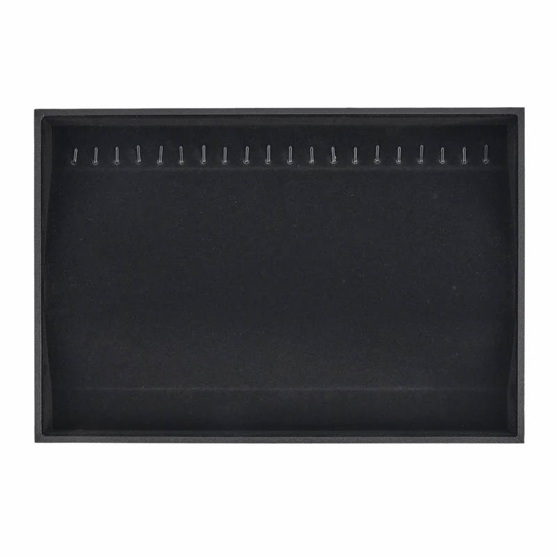 Samt-Schmuckablage, 35,1x23,9x3cm, Schwarz