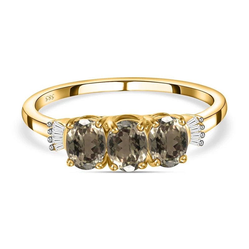 AAA Turkizit und weißer Diamant P1 Ring, 585 Gelbgold ca. 2.71 ct