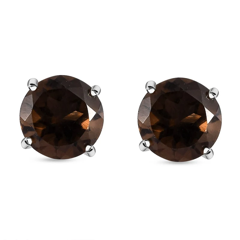 Rauchquarz Ohrringe, 925 Silber platiniert ca. 4,55 ct