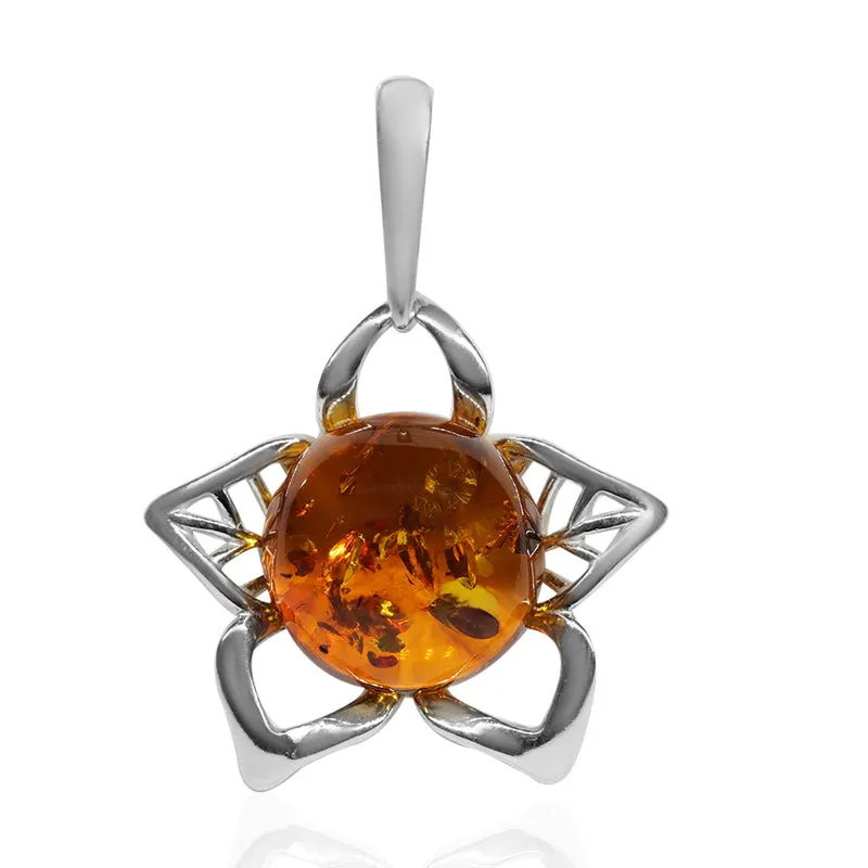 Natürlicher, baltischer Bernstein Anhänger, 925 Silber ca. 9.50 ct