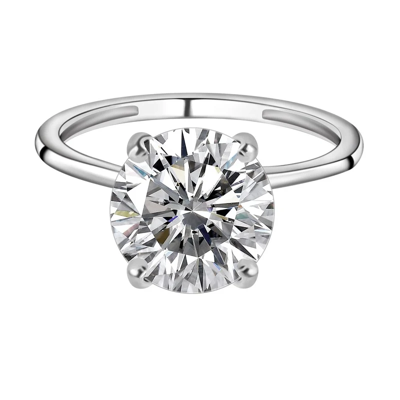 Weißer Kristall Ring, 925 Silber