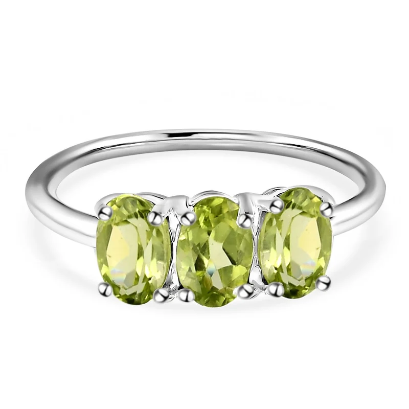 Natürlicher Peridot Ring, 925 Silber ca. 1,37 ct