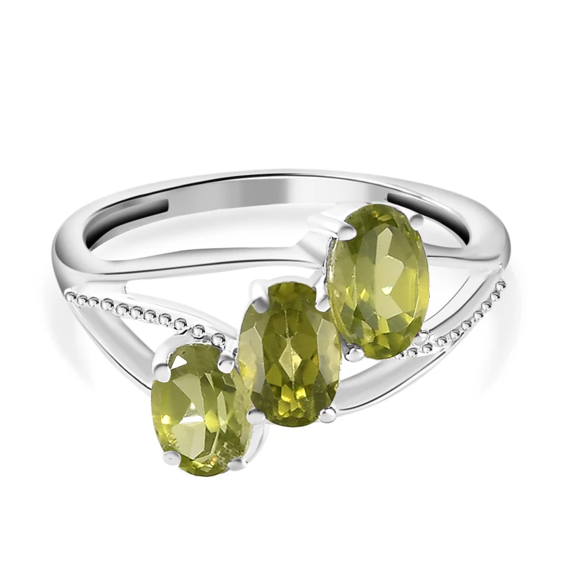 Peridot Ring, 925 Silber ca. 1,64 ct