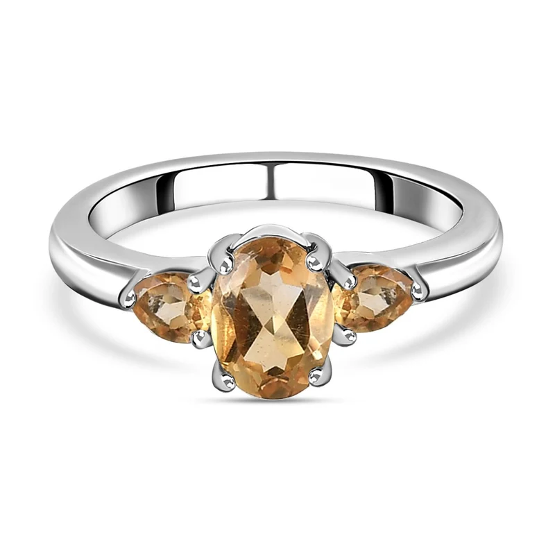 Citrin Ring, Edelstahl ca. 1,12 ct