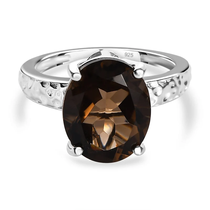 Rauchquarz Ring, 925 Silber, , ca. 4.51 ct