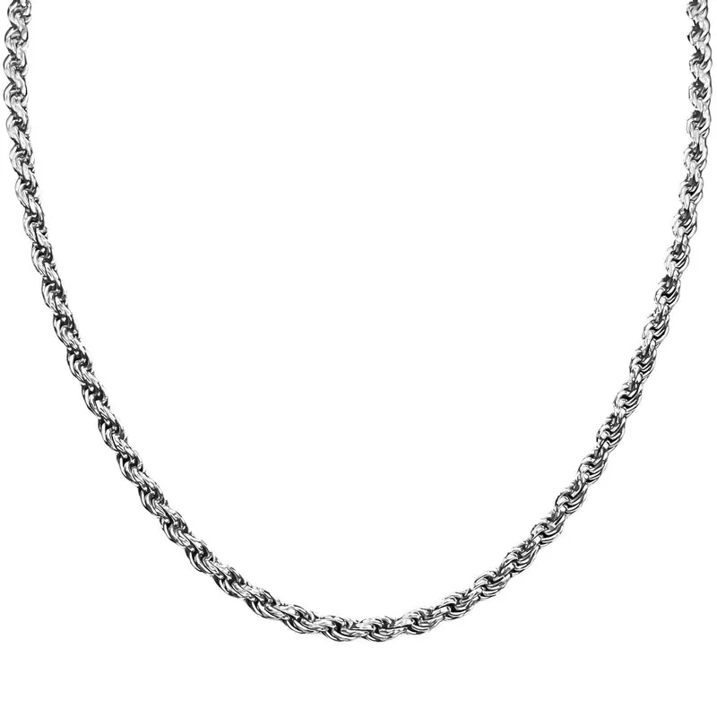 Italienische Kordel-Collier, ca. 50 cm, 925 Silber rhodiniert, ca. 22,74g