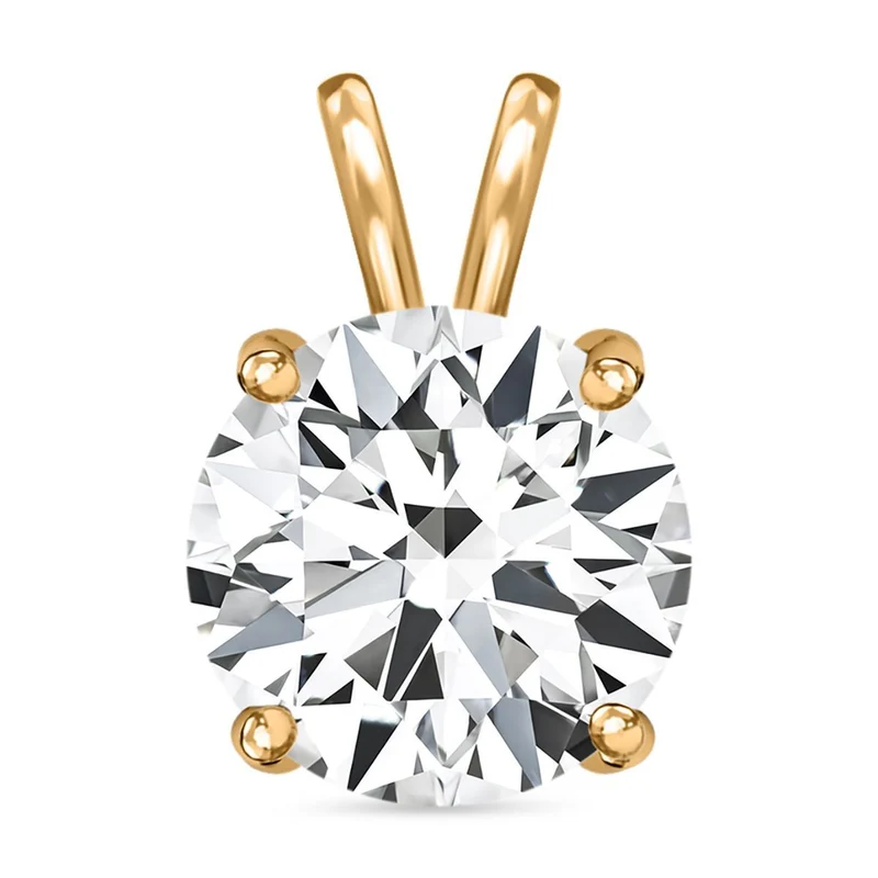Weißer Zirkonia Anhänger, 925 Silber vergoldet ca. 5,00 ct