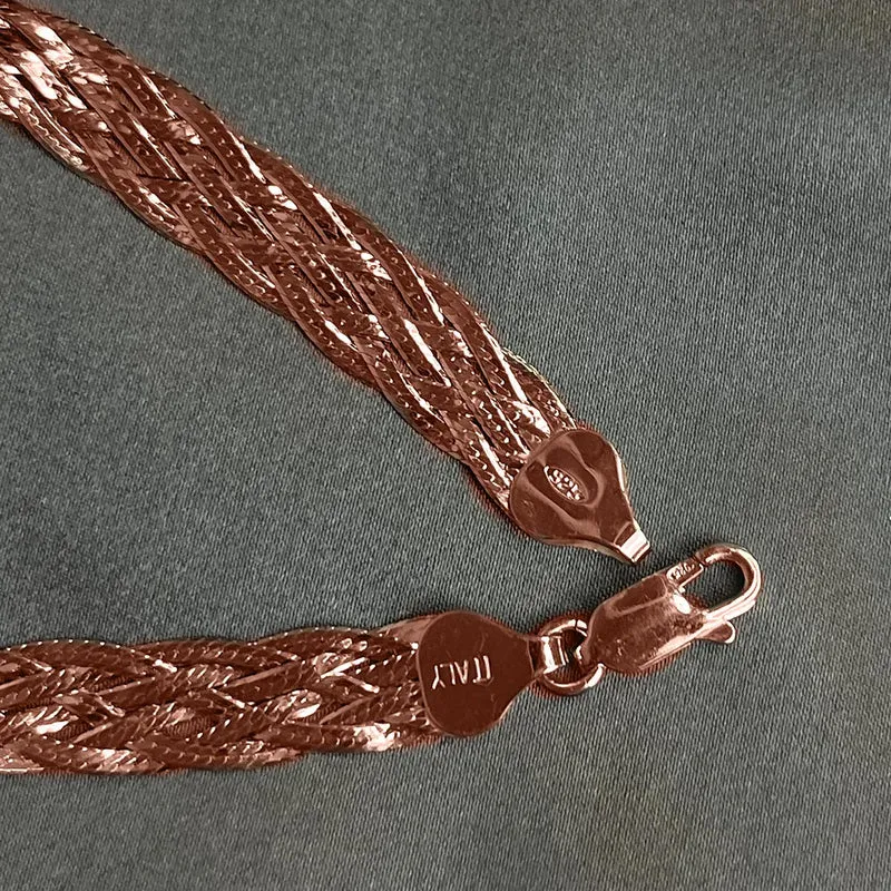 Italienisches Armband, ca. 19 cm, 925 Silber rosévergoldet