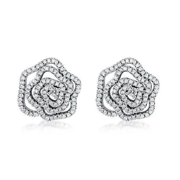 Weißer Zirkonia Ohrringe, Messing rhodiniert, ca. 1.00 ct