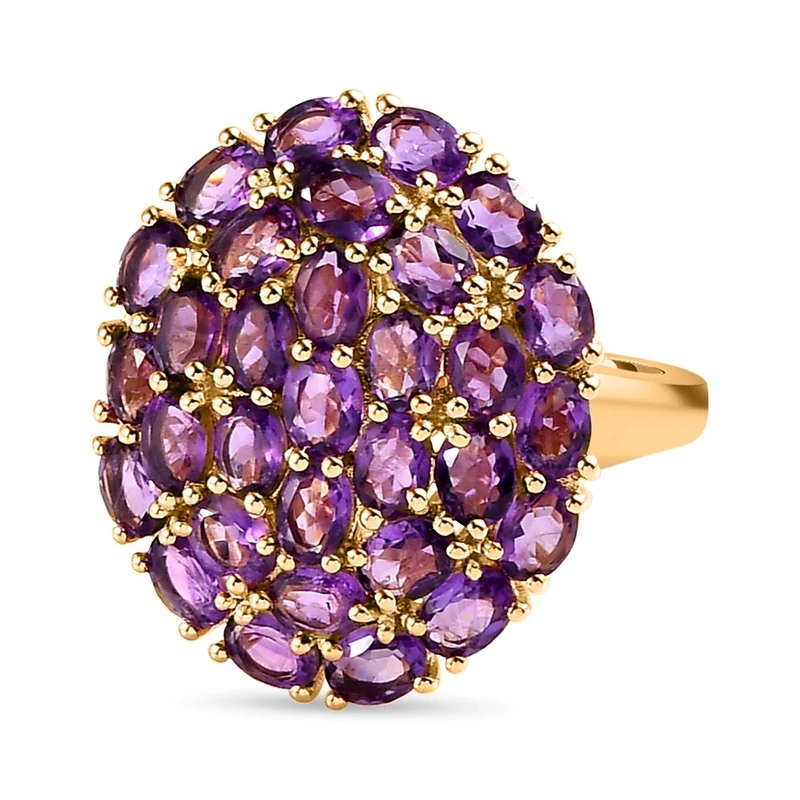 Afrikanischer Amethyst Ring, 925 Silber Gelbgold Vermeil ca. 4.74 ct