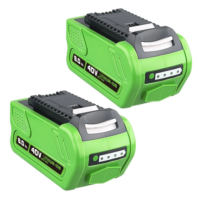 2er Pack 40V 8.0Ah Akku für Greenworks G-MAX 29472 29462 | Ersatzakku Set