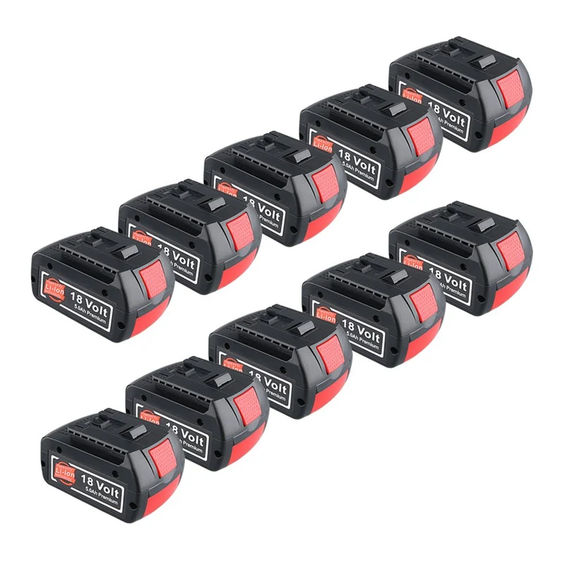 18V 5.5Ah 10 Stück Für Bosch BAT610G Li-ion Akku Ersatz mit LED /Kompatibel mit BAT609 BAT610G BAT618G BAT620 BAT621