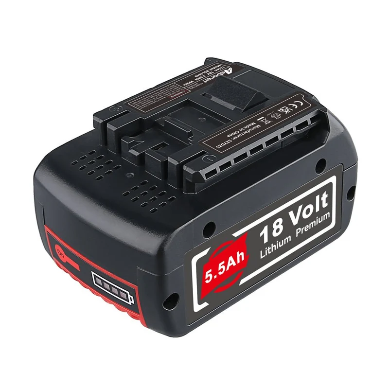 18V 5.5Ah Für Bosch BAT610G Li-ion Akku Ersatz mit LED/Kompatibel mit BAT609 BAT610G BAT618G BAT620 BAT621