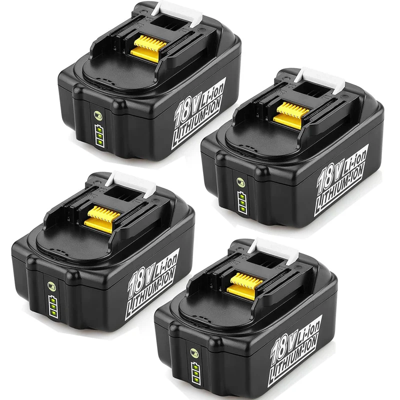 18V 5.5Ah BL1850B Ersatzakku für Makita mit LED 4-Stück/Kompatibel mit Makita 18V BL1830B BL1860B BL1820 LXT-400