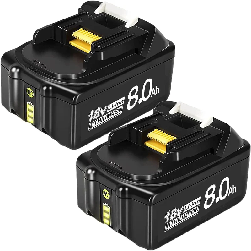 18V 8Ah BL1860B Ersatzakku mit LED 2-Stück/Kompatibel mit Makita 18V BL1830B BL1860B BL1820 LXT-400