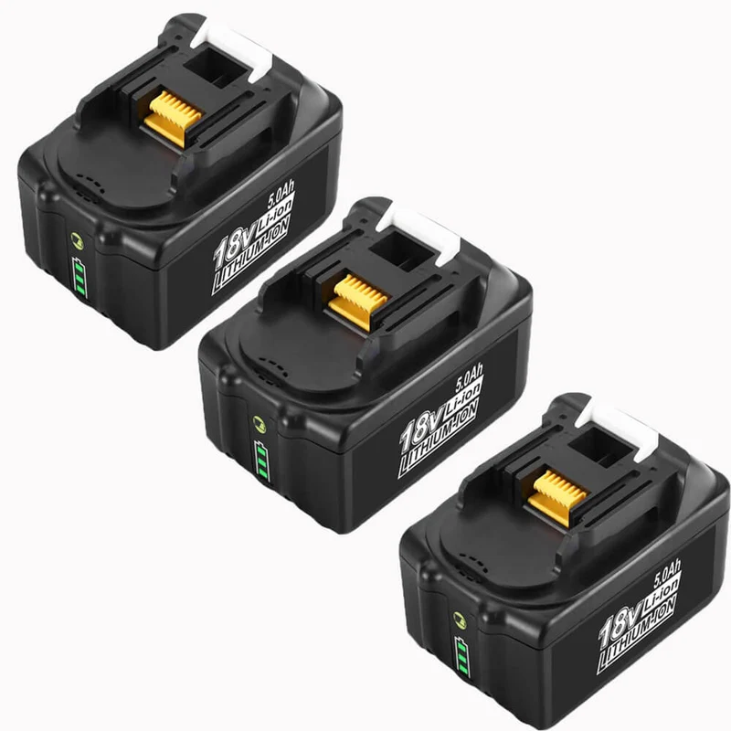 18V 5Ah BL1850B Ersatzakku mit LED 3-Stück/Kompatibel mit Makita 18V BL1830B BL1860B BL1820 LXT-400