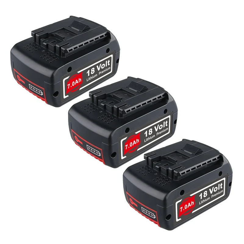 3 Stück 18V 7.0Ah Für Bosch BAT610G Li-ion Akku Ersatz mit LED /Kompatibel mit BAT609 BAT610G BAT618G BAT620 BAT621